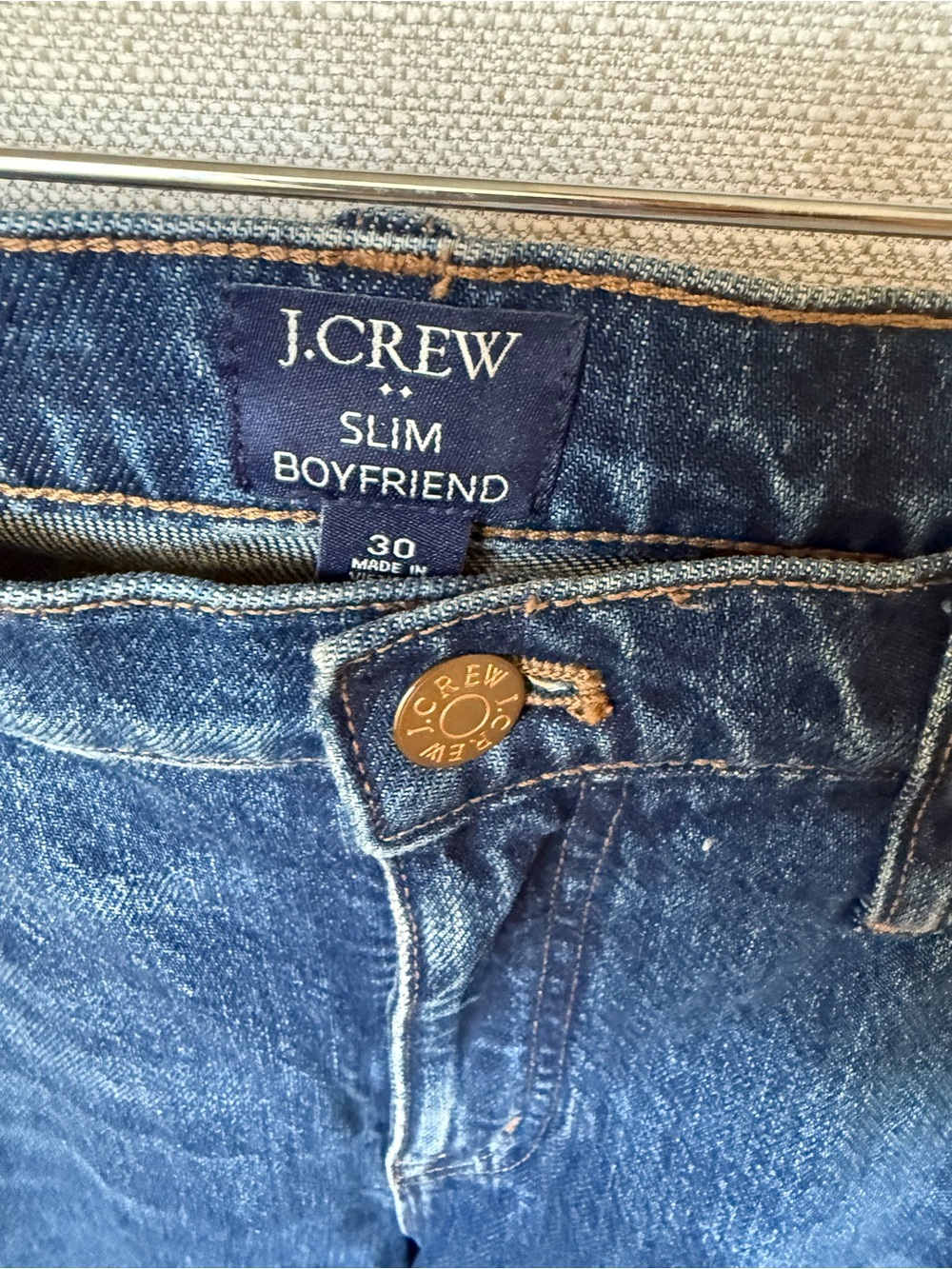 J.Crew Slim Boyfriend Jeans Medium Wash Stretch Denim Size 30 - Picture 5 of 7